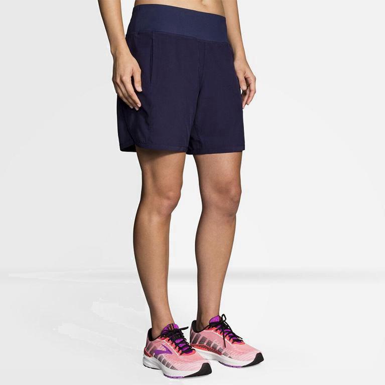 Brooks Women's Chaser 7 Running Shorts Singapore - Blue (85097-YPIL)